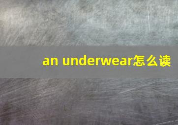 an underwear怎么读